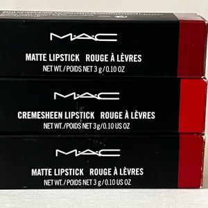 3 Mac Lipsticks, NIB, 2 Matte and 1 Creamsheen with Discounted Shipping 3 for$18